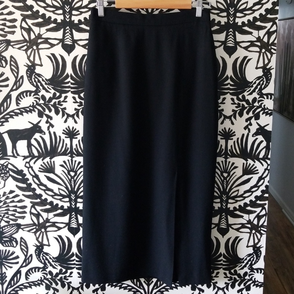 Vintage 80's Black Pencil Skirt with Slit
